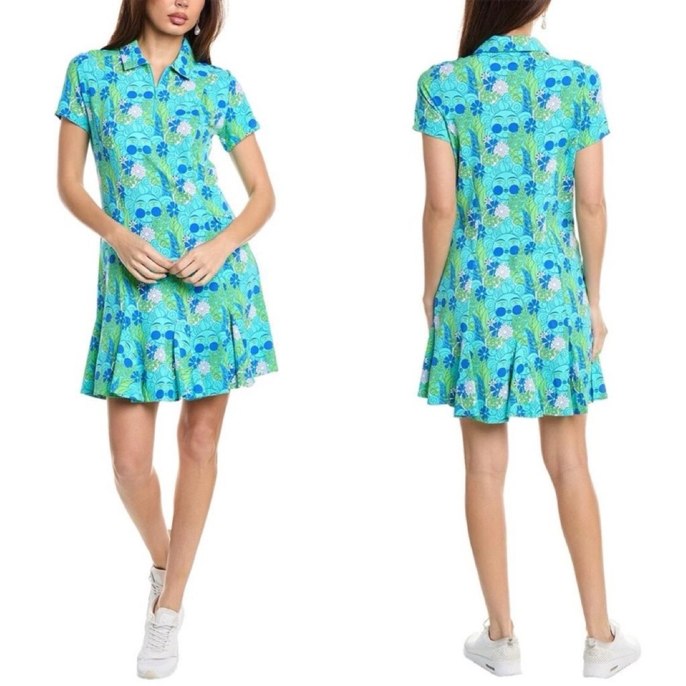 IBKUL NADIA JADE LIME Polo Dress Golf Dress Outdoor Preppy Flattering Vibrant